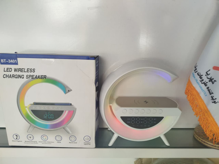اسپیکر شاررژر وایرلس رومیزی ساعت دار